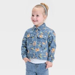 Toddler Girls' Bluey Denim Jacket - Blue 18M